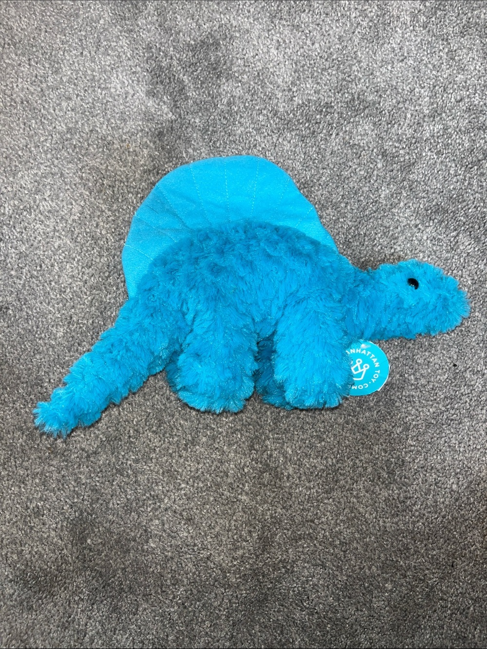 Manhattan Toy Bright Blue Plush Dinosaur Stuffed Animal